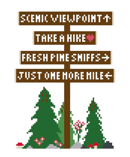 Woods Hiking Sign