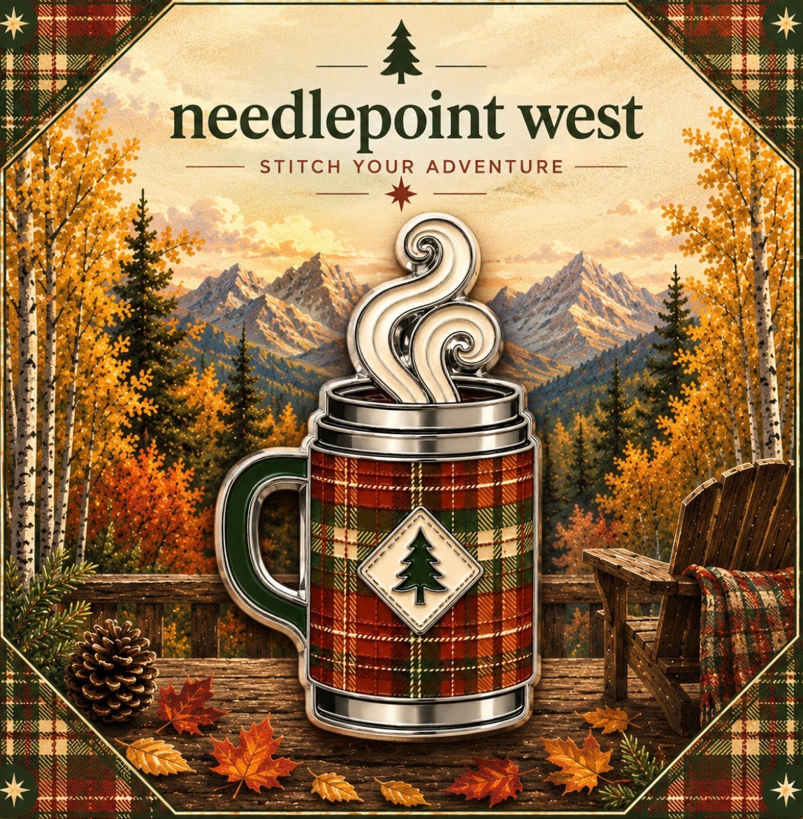 Mountain Plaid Coffee Mug Needleminder